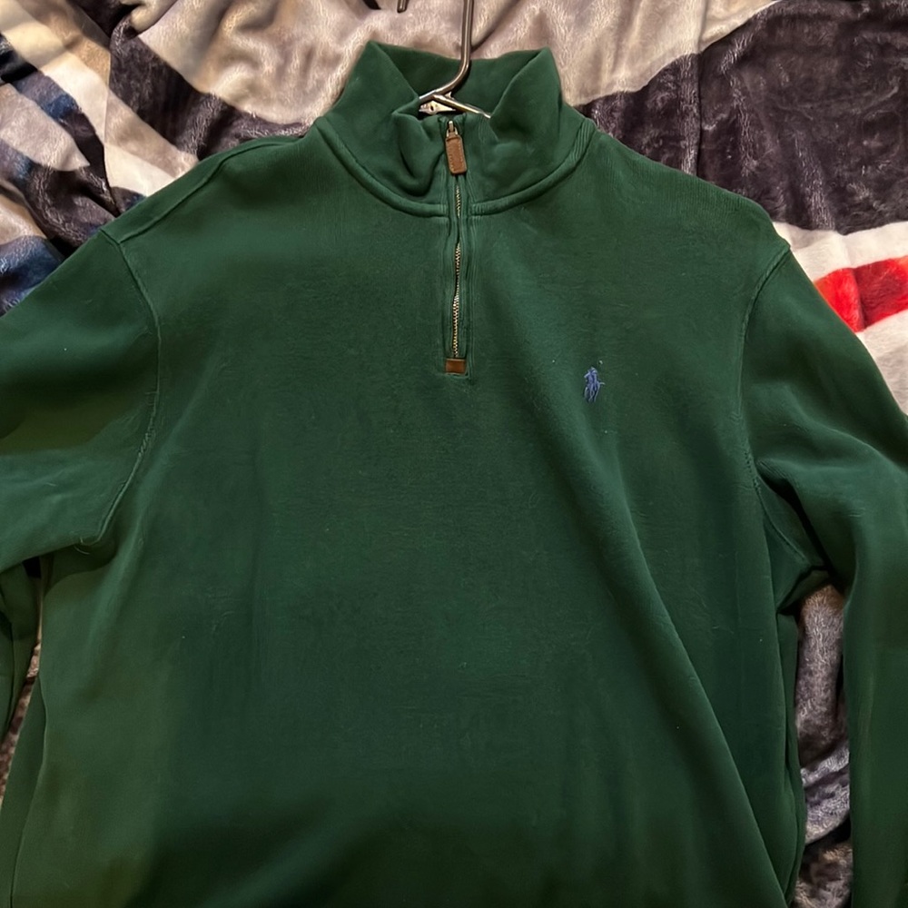 Green polo sweater